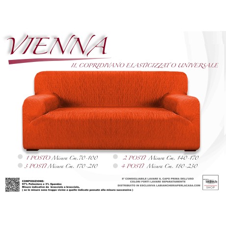 FUNDA DE SOFÁ ELÁSTICA UNIVERSAL VIENNA NARANJA