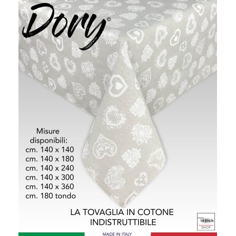 TYROLEAN DORY TABLECLOTH WHITE HEART