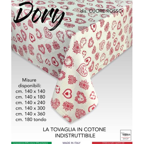 TIROLER DORY TISCHDECKE ROTES HERZ