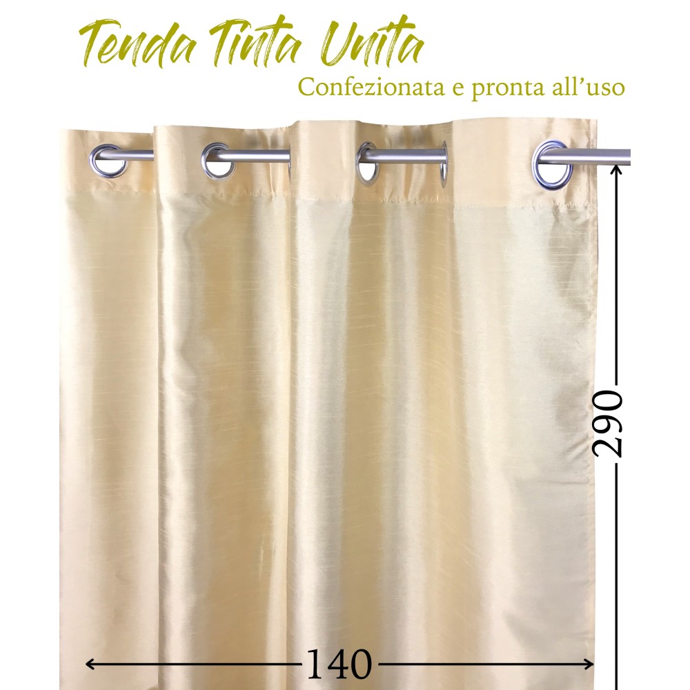 TENDA SHAY in tinta unita GIALLO ORO cm. 140X290 CONFEZIONATA
