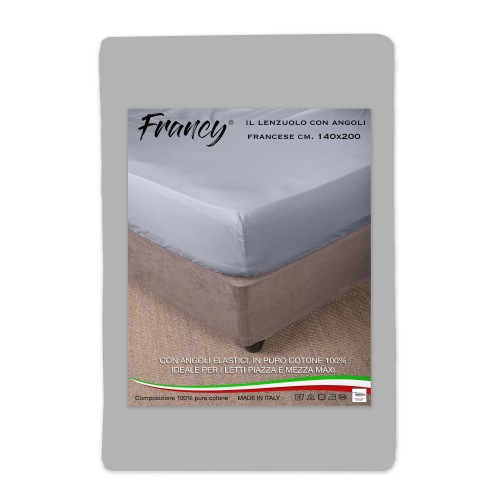 SÁBANA FRANKY CON ESQUINAS GRIS FRANCÉS 1 MAXI Y MEDIO GRANDE