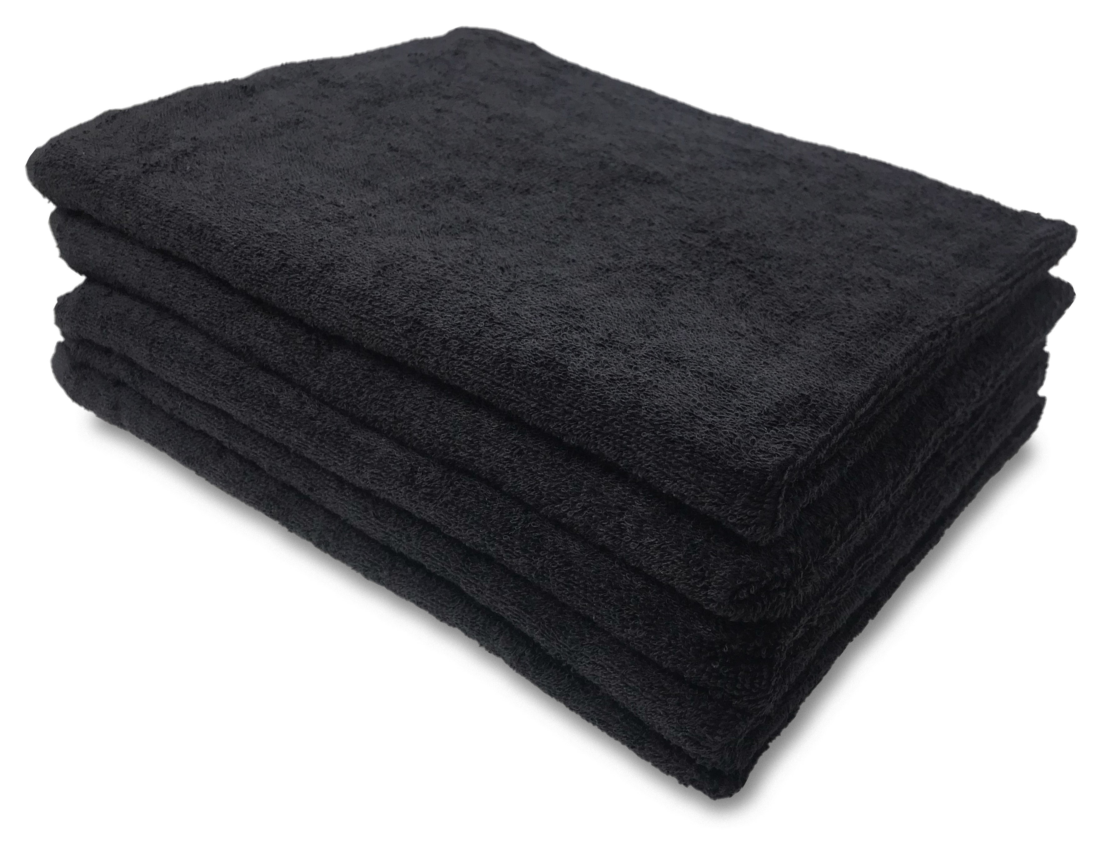 Set di asciugamani neri in spugna di puro cotone