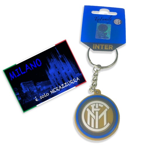 F.C. INTER SOFT RUBBER KEYRING und MILANO È Postkarte